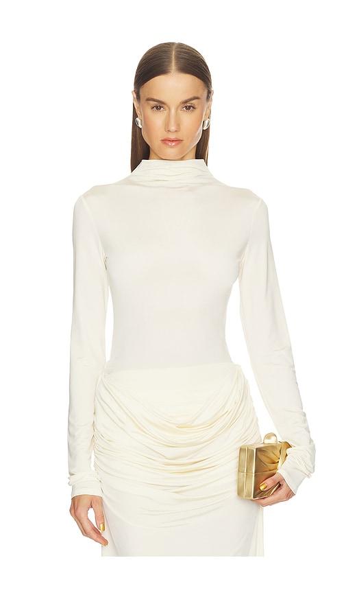 paris georgia asymmetric tee long sleeve in cream.