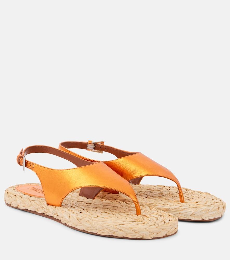 paris texas amalfi metallic leather thong sandals