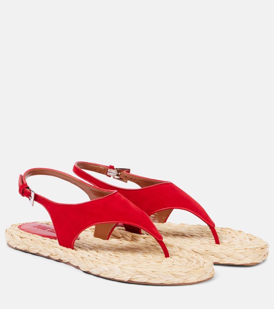 paris texas amalfi suede thong sandals