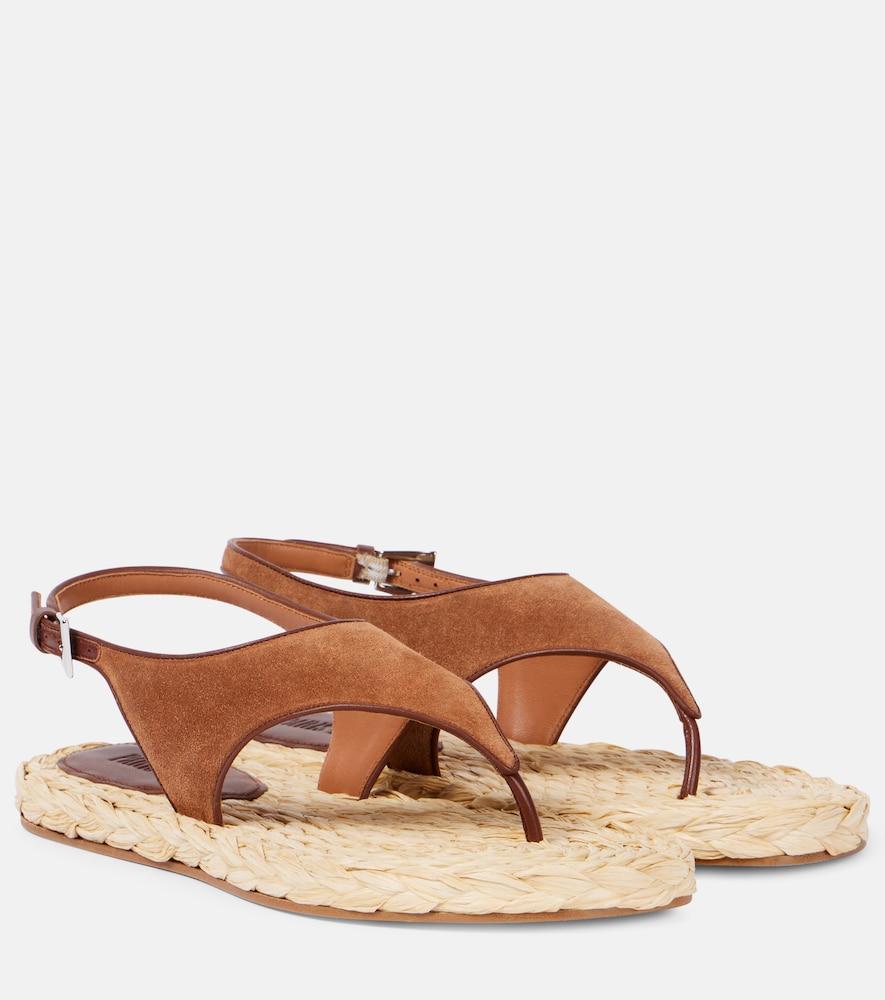 paris texas amalfi suede thong sandals