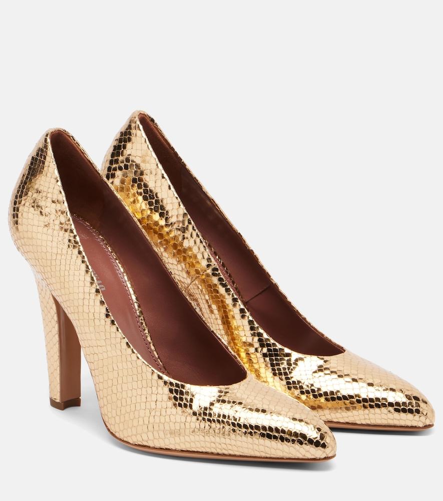 paris texas elsa 100 metallic leather pumps