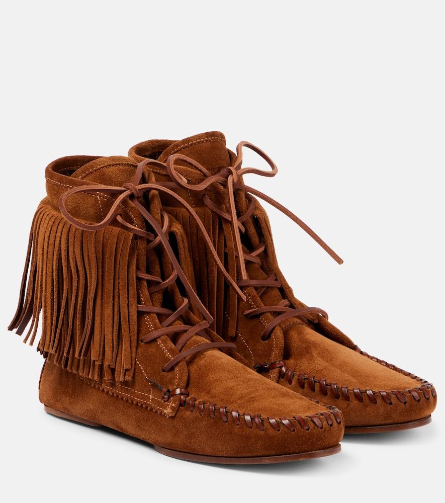 paris texas indiana fringed suede ankle boots