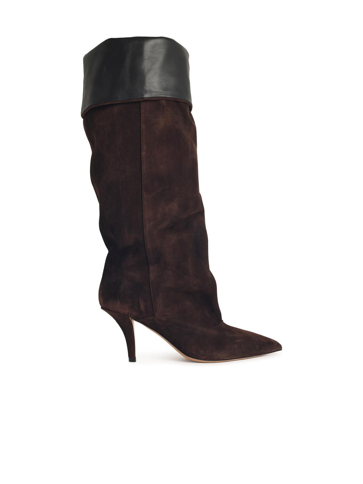 paris texas ines reverse 75 chocolate suede boots
