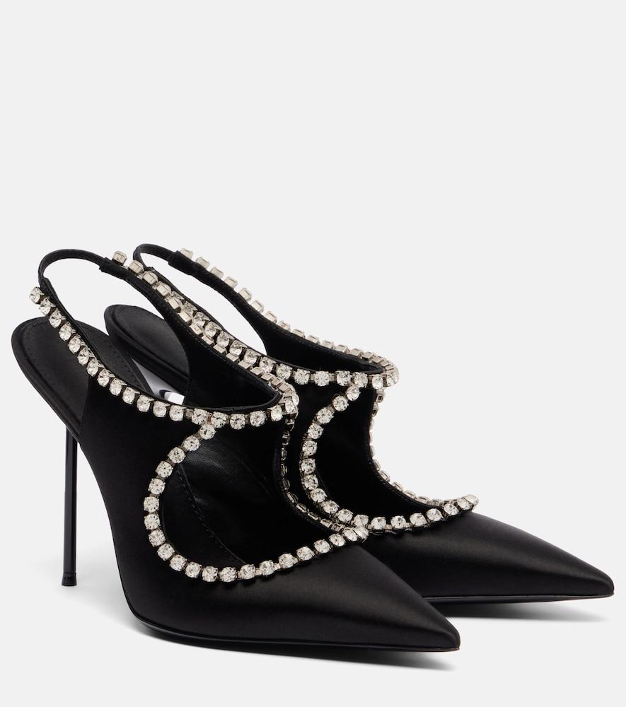paris texas lidia 105 embellished satin slingback pumps
