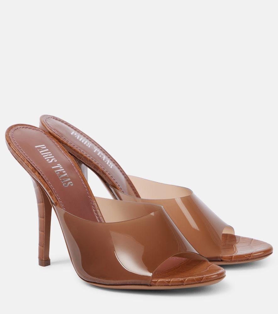 paris texas lorena 100 pvc and leather mules