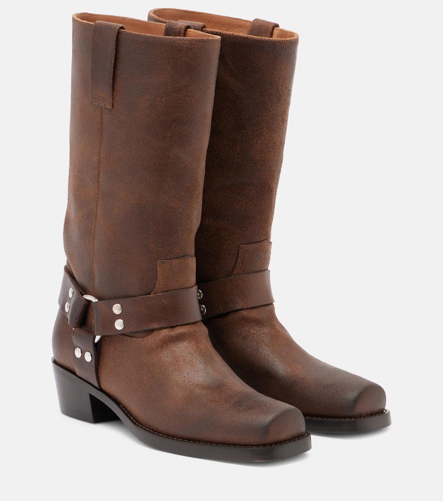 paris texas roxy distressed leather biker boots