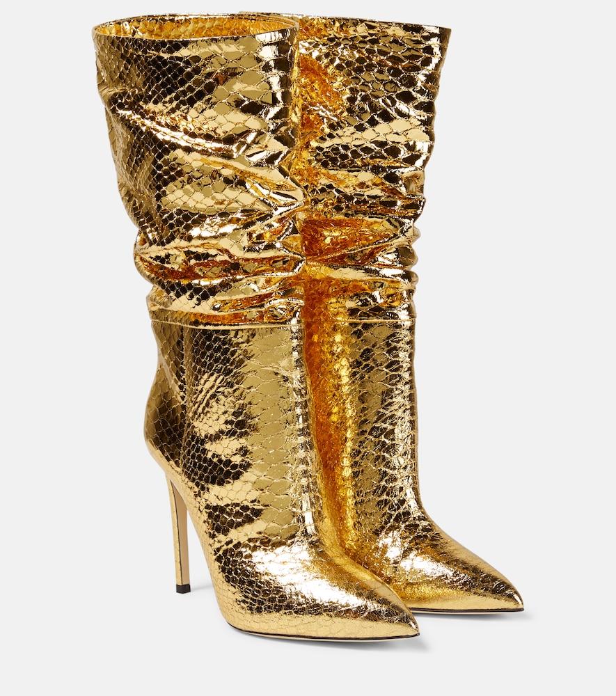 paris texas slouchy metallic leather boots