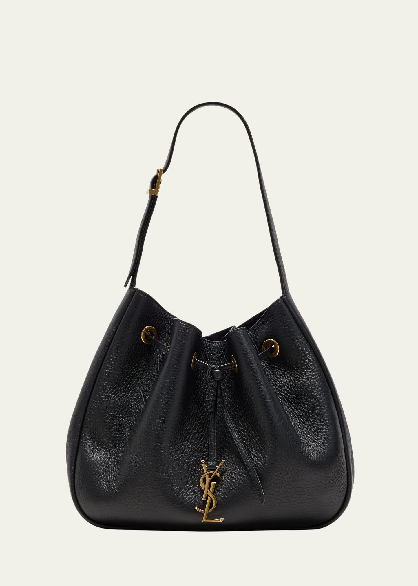 paris vii small ysl hobo bag in grained deer leather