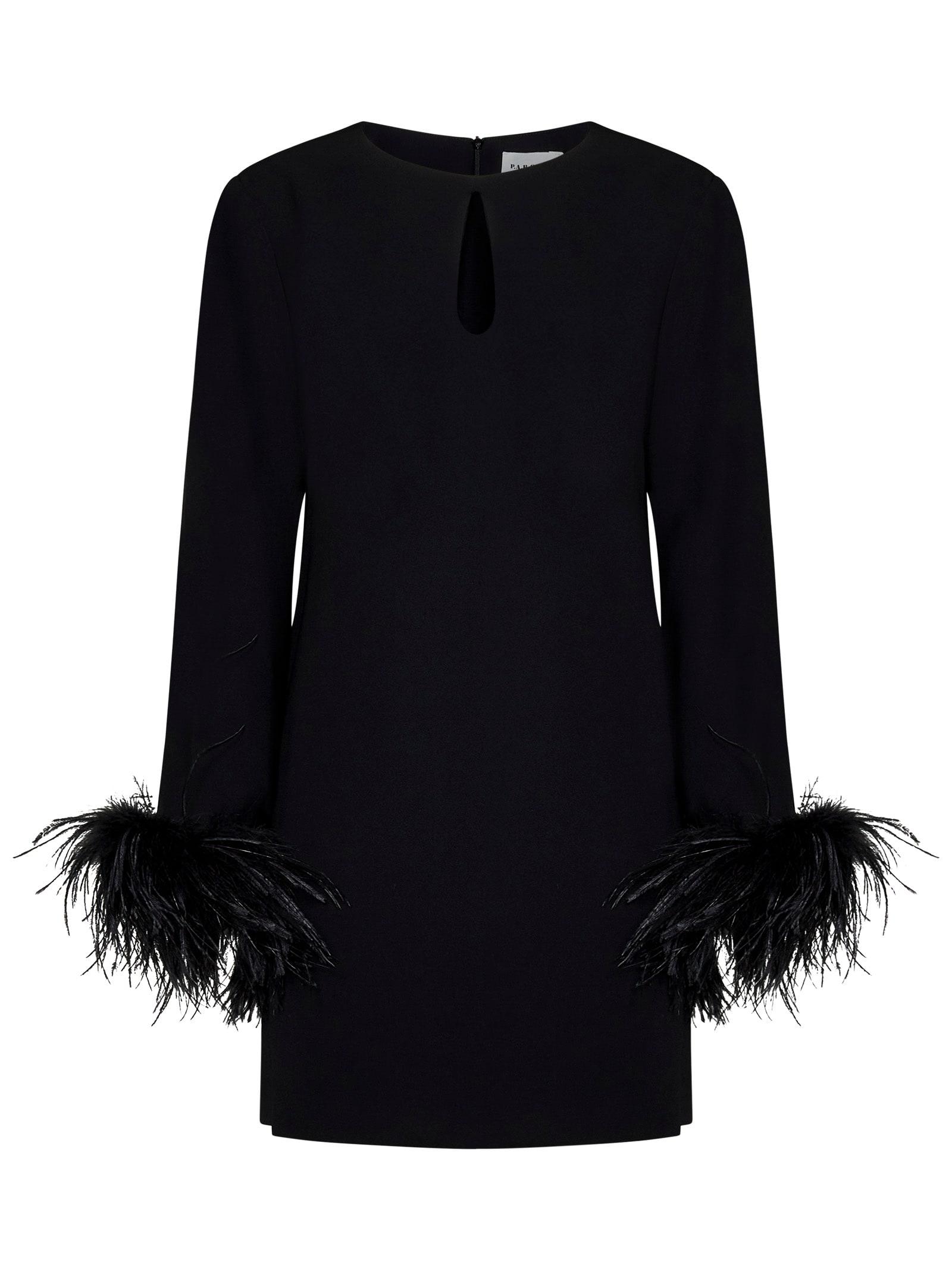 parosh black cut-out short dress in light fabric woman