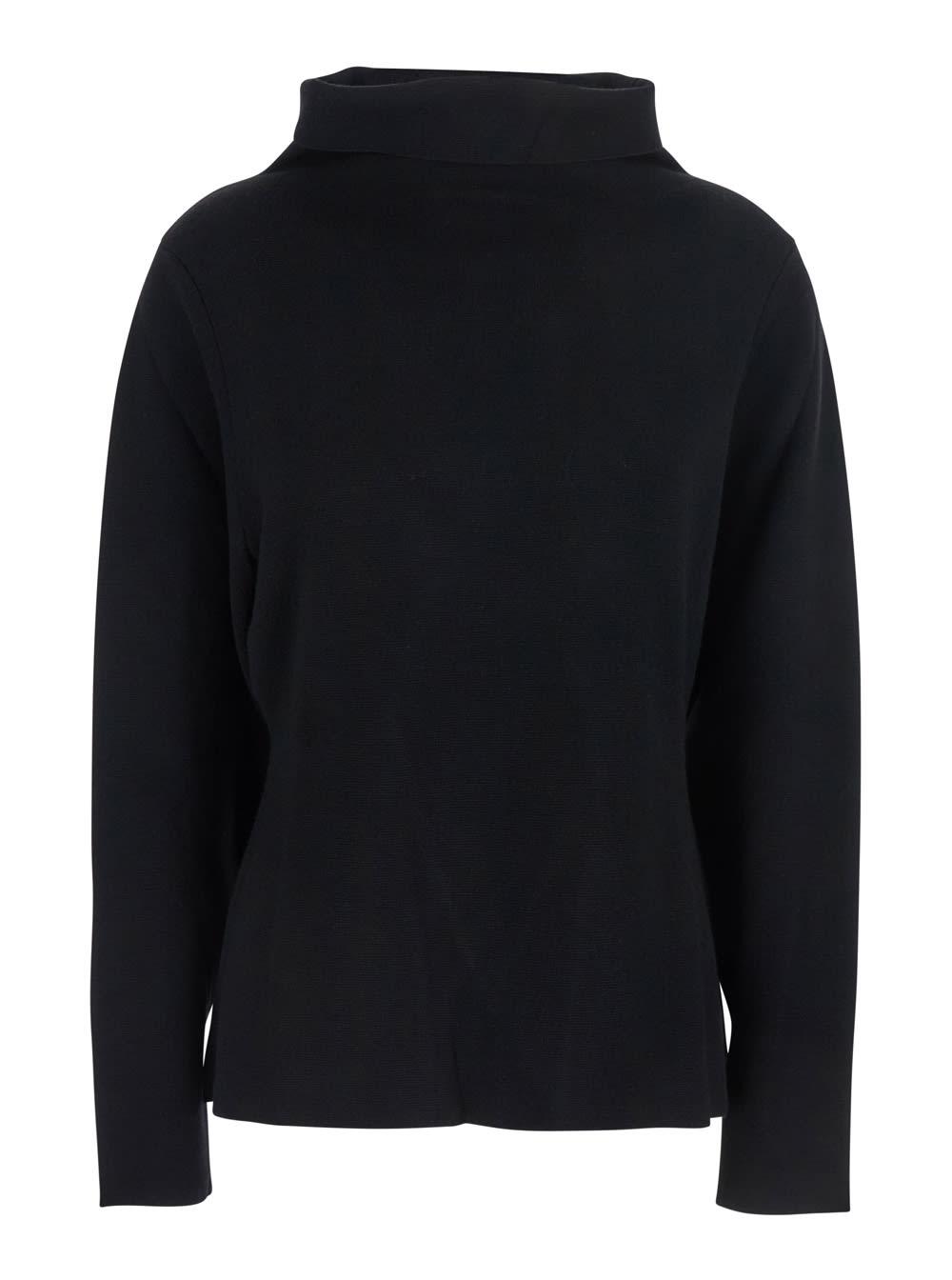 parosh black sweater with high neck in wool and cashmere woman