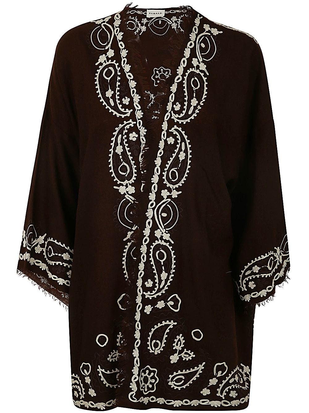 parosh brown cashmere shrug