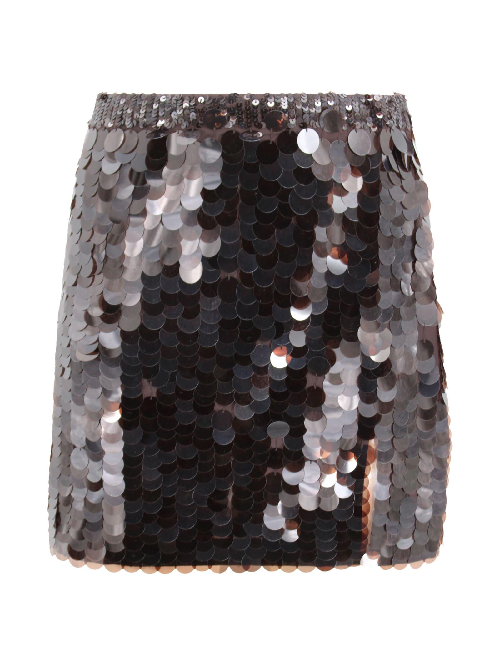 parosh brown skirt with sequin detailing