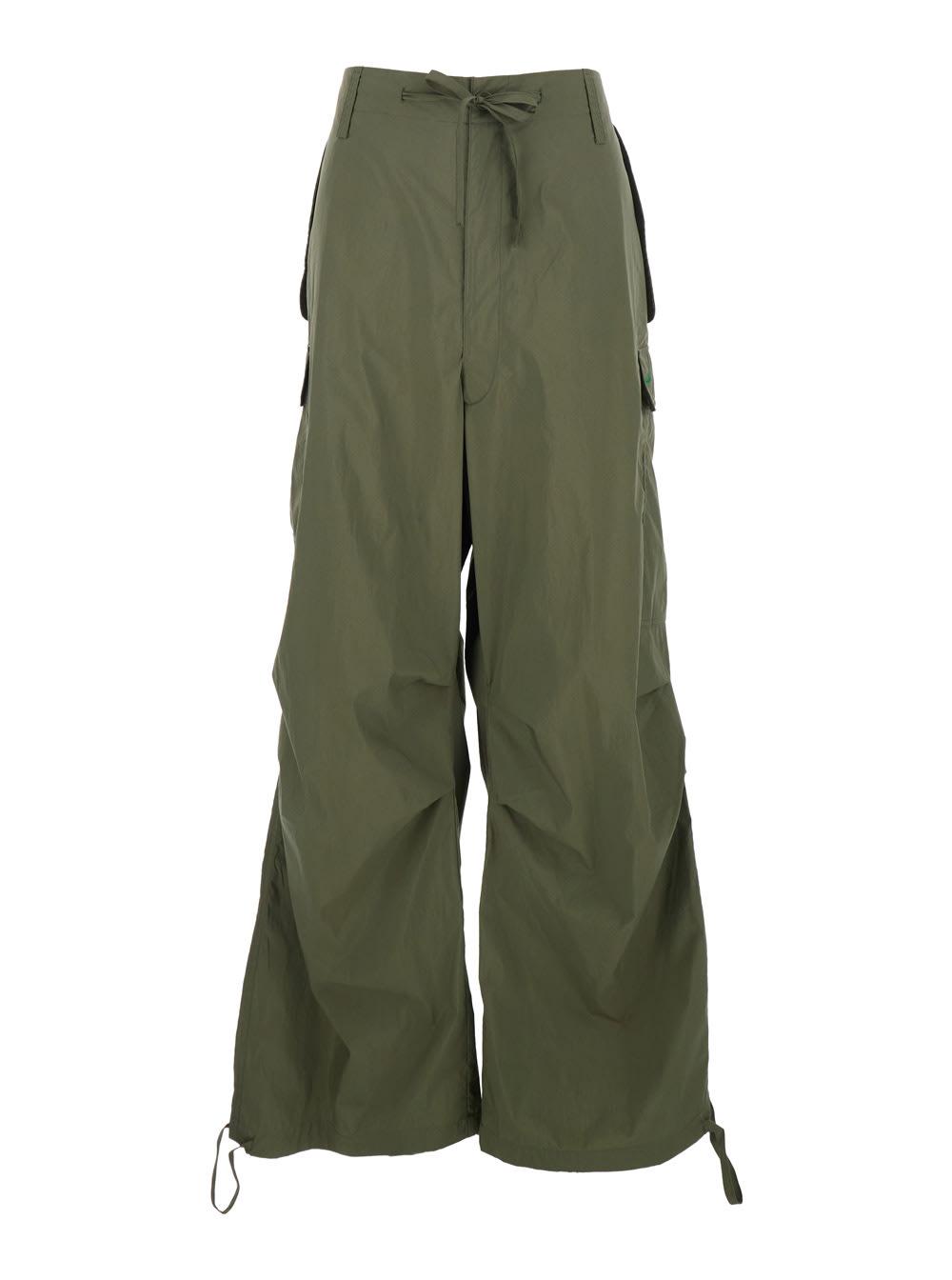 parosh cargo pants with drawstring waist and pockets green women