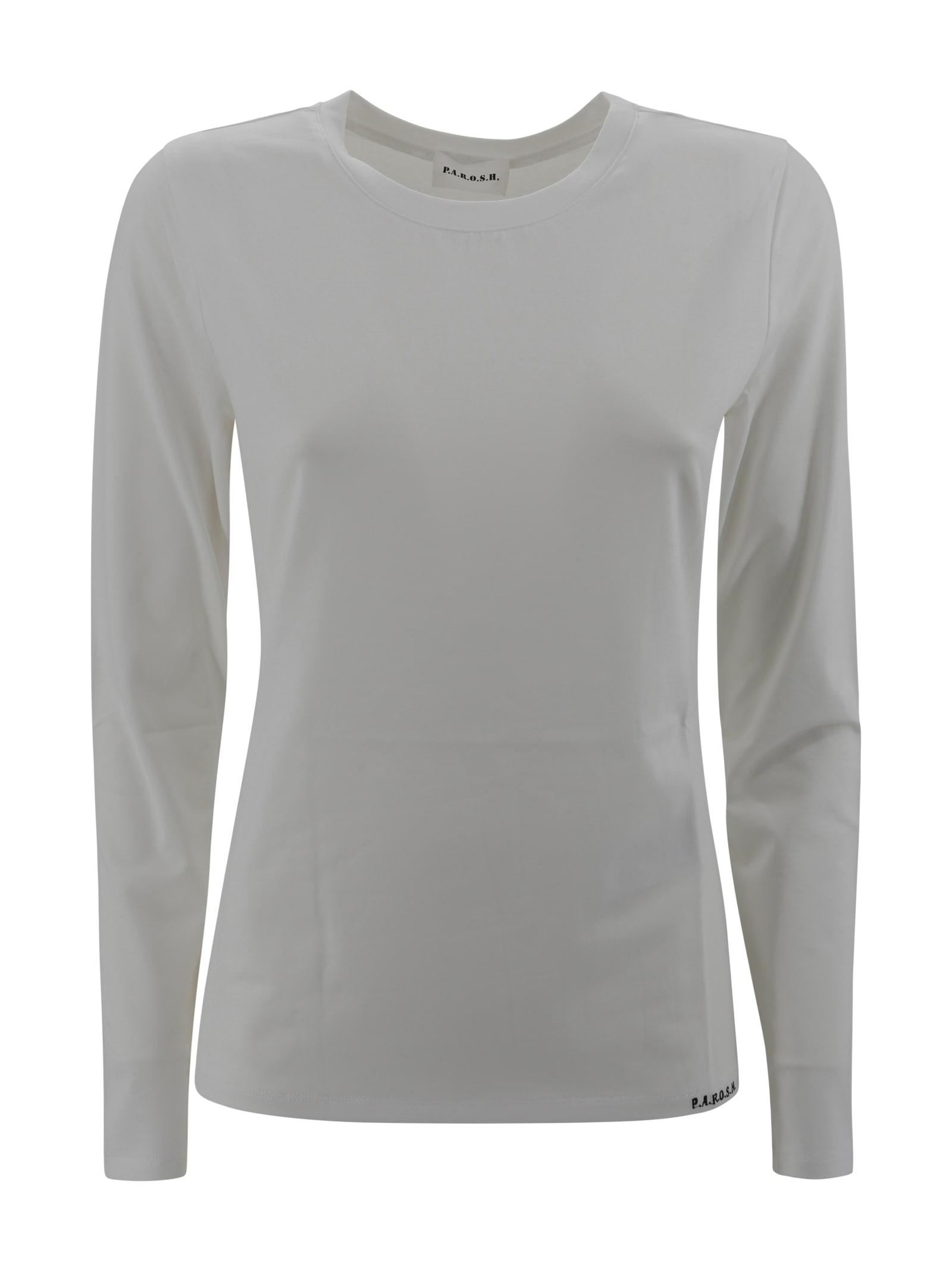 parosh cotton t-shirt with embroidery