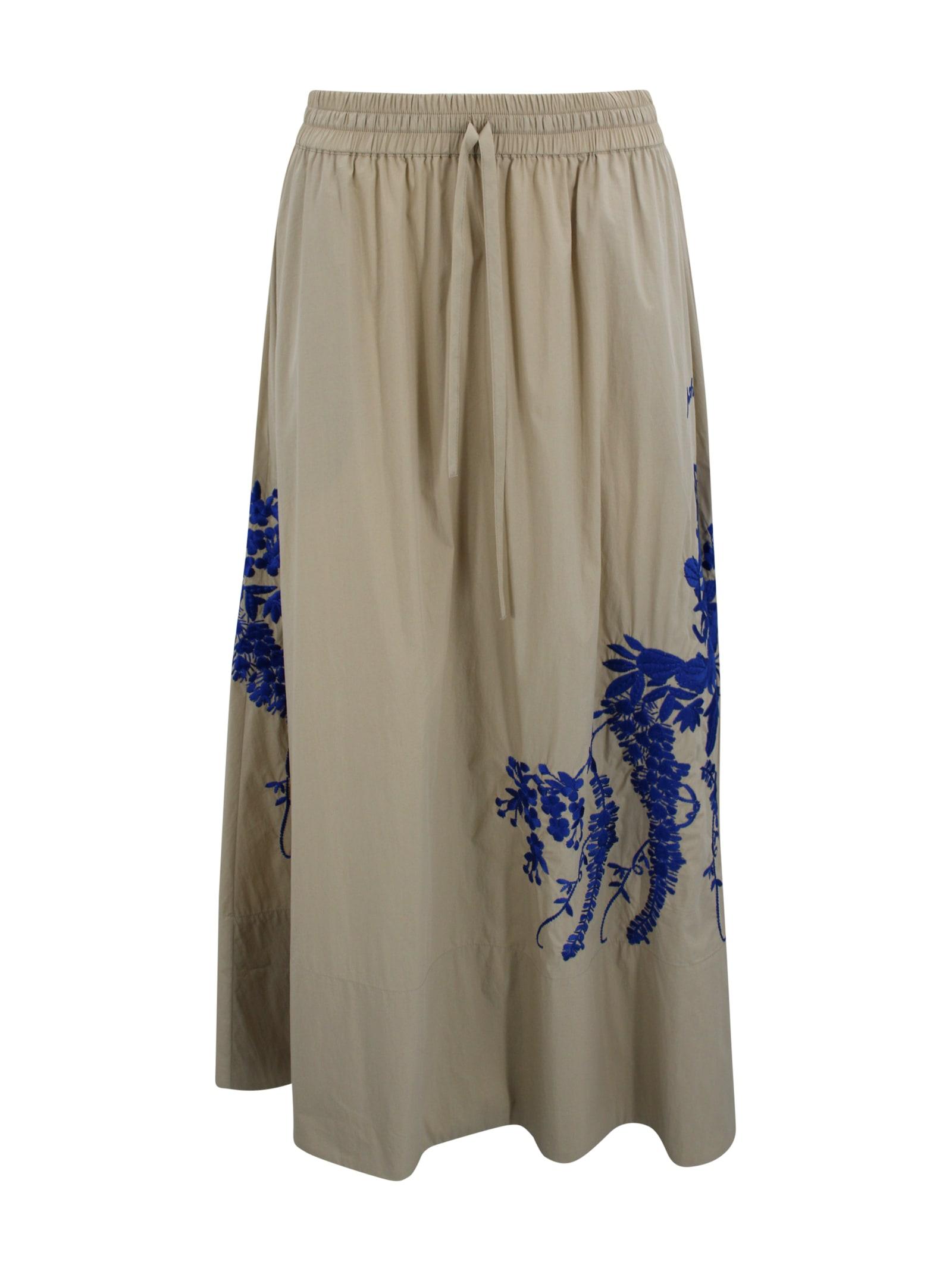 parosh embroidered skirt