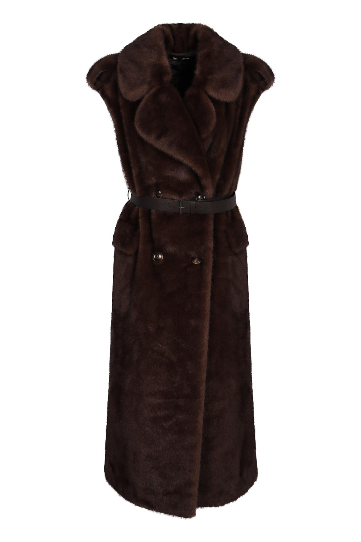 parosh gilet in faux fur