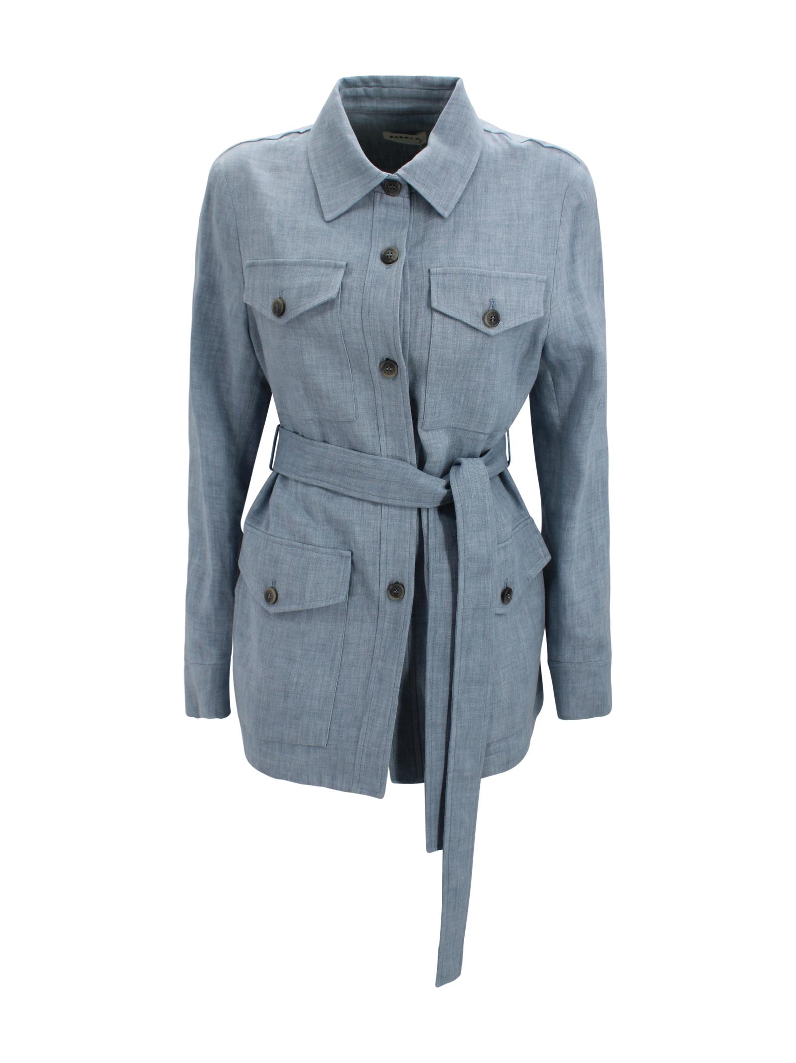 parosh jackets clear blue linen - women