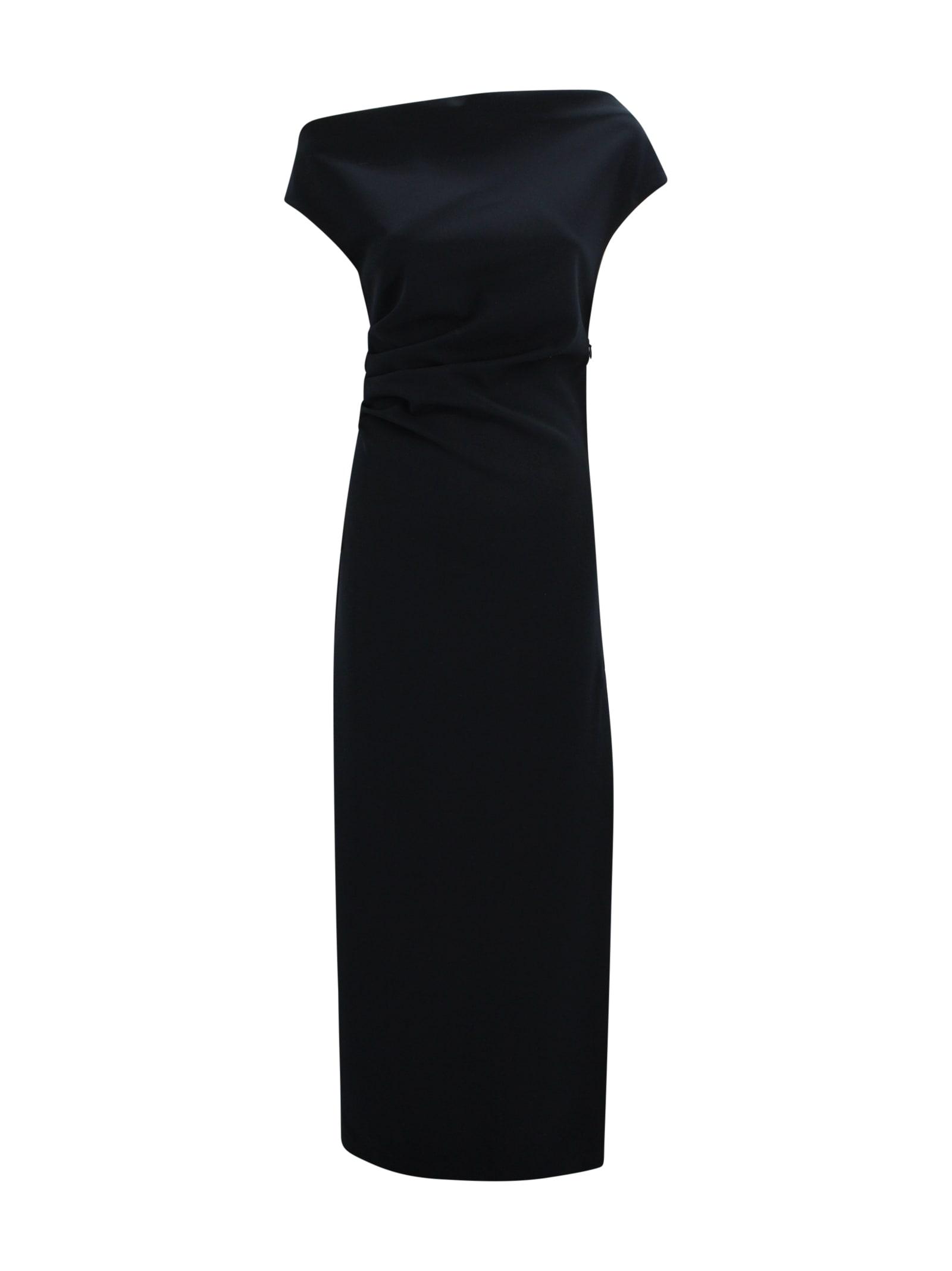 parosh long off-shoulder dress