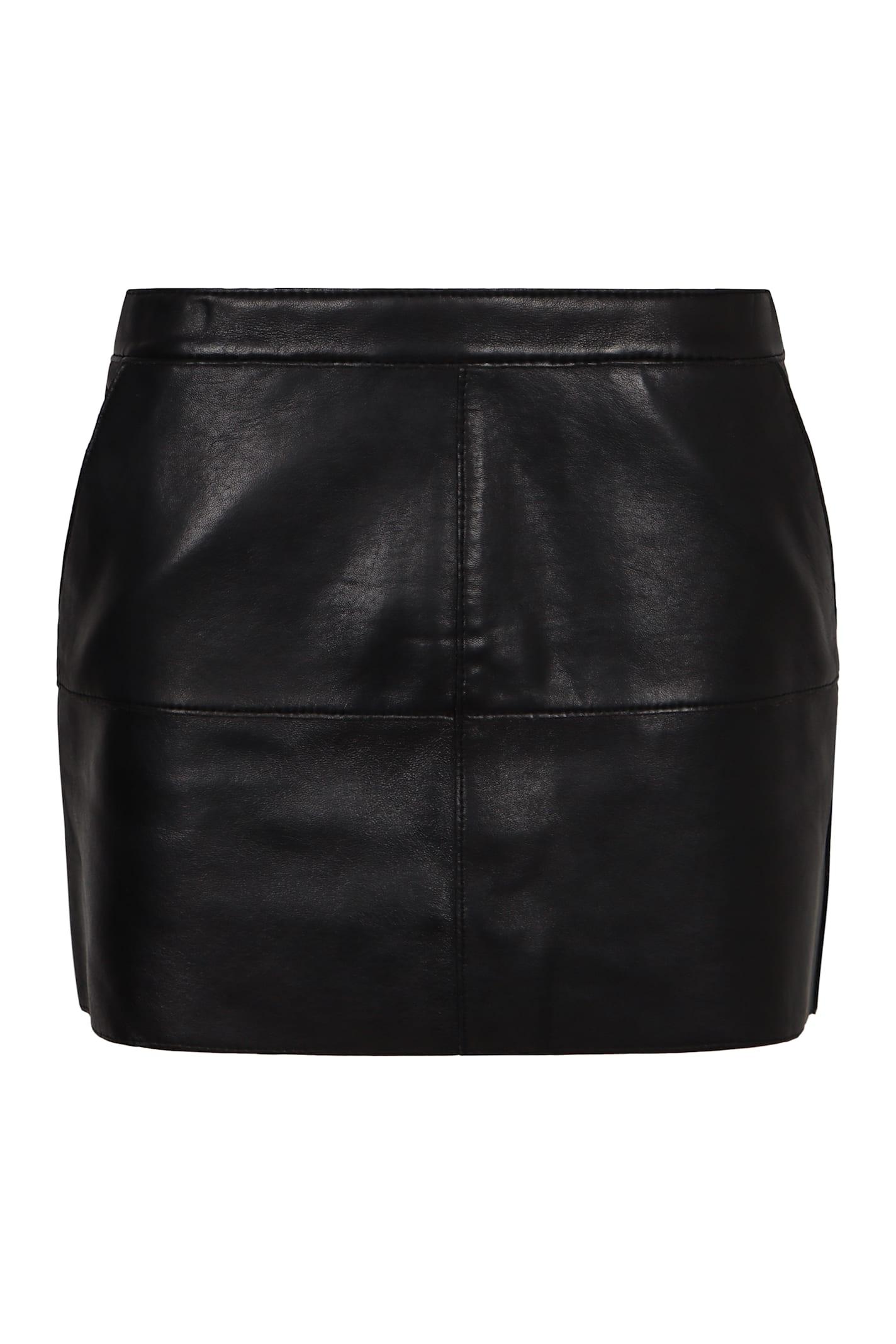 parosh mini skirt in leather
