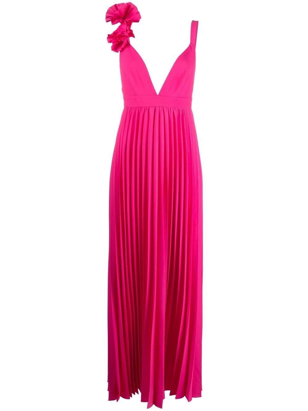 parosh pleated long dress
