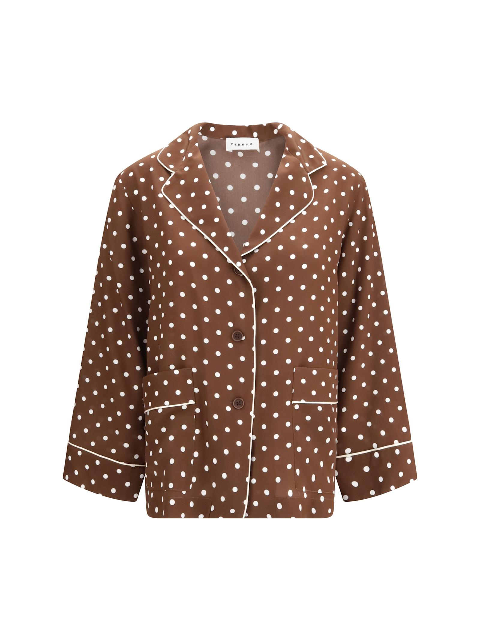 parosh polka-dot silk shirt