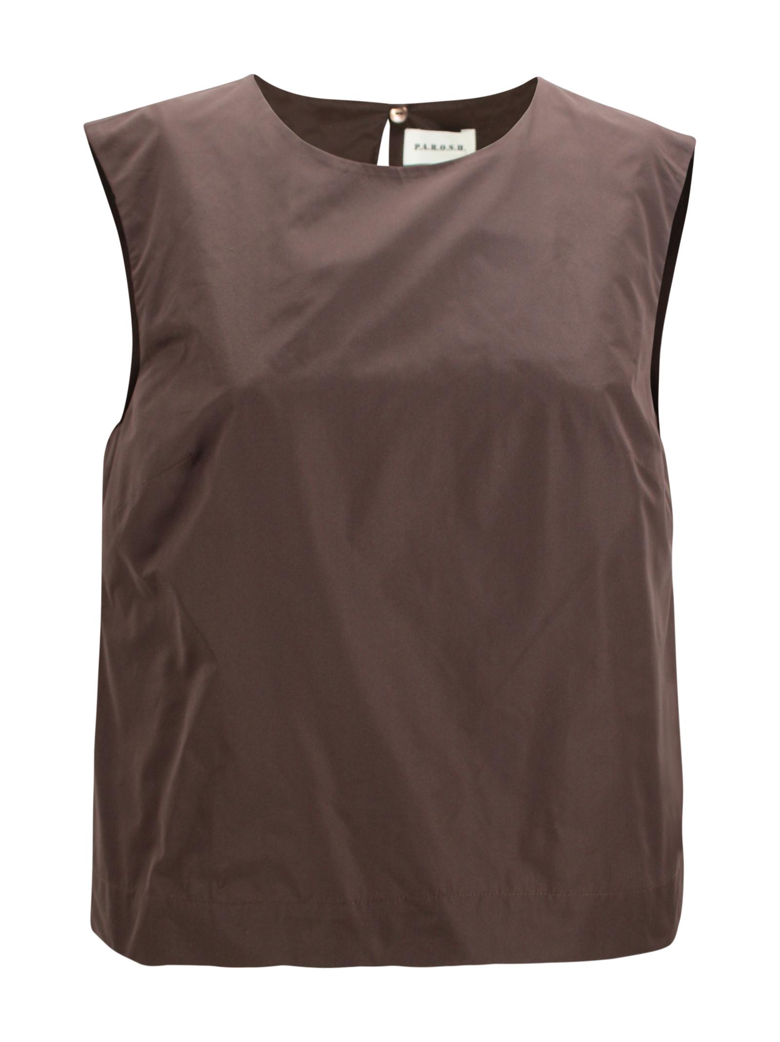 parosh shirts brown taffetà - women