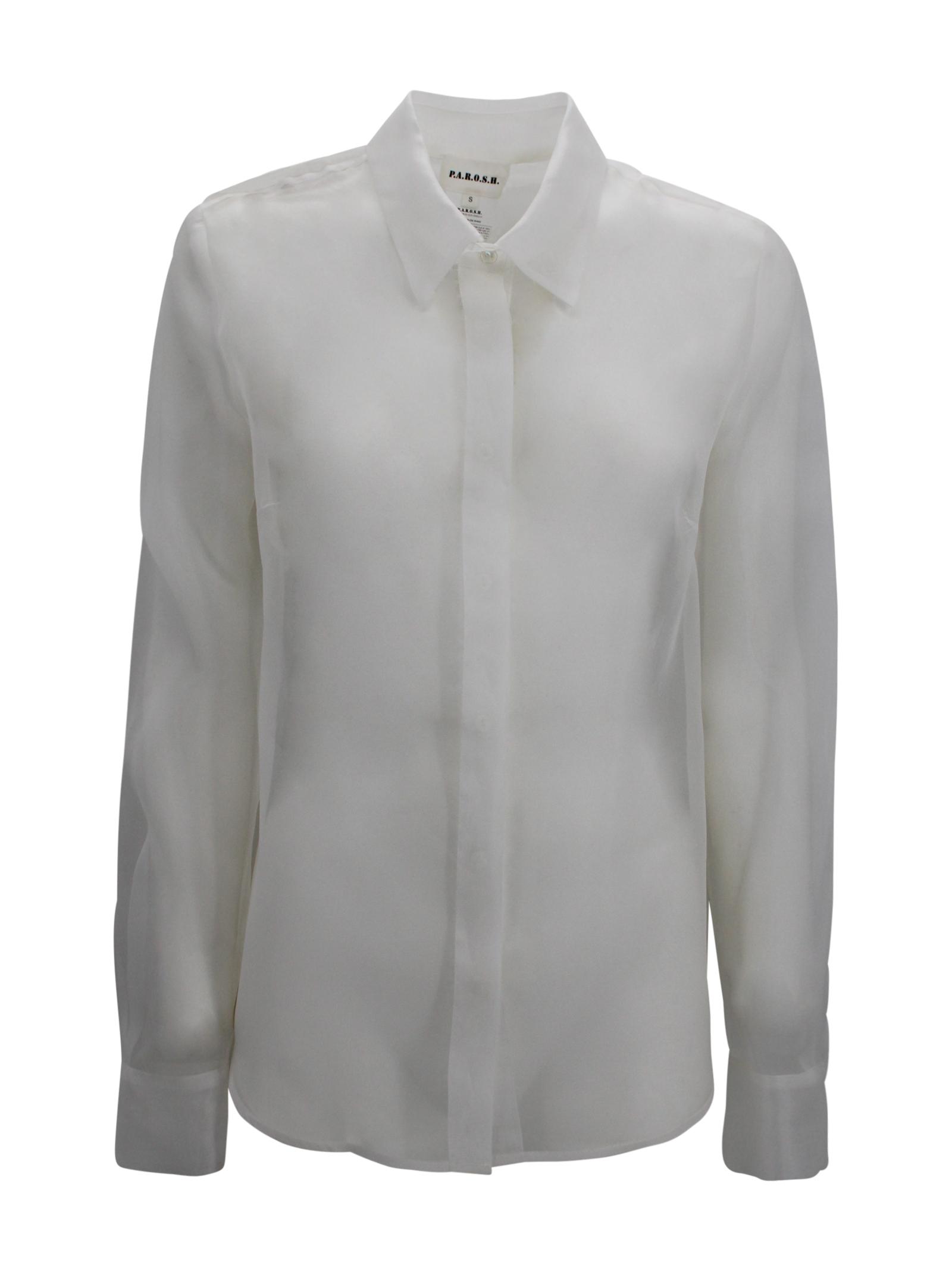 parosh shirts white polyester - women