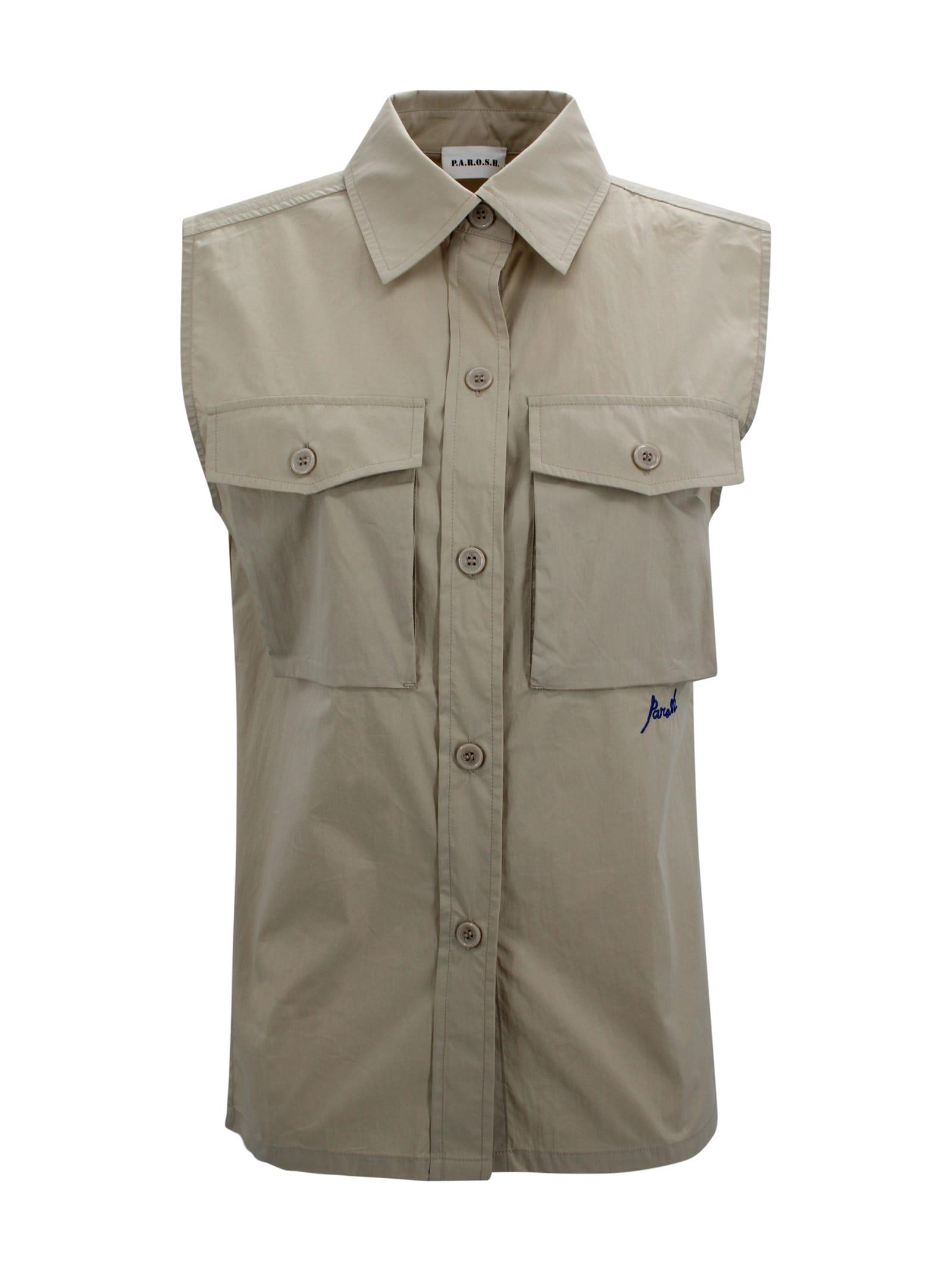parosh sleeveless shirt with pockets