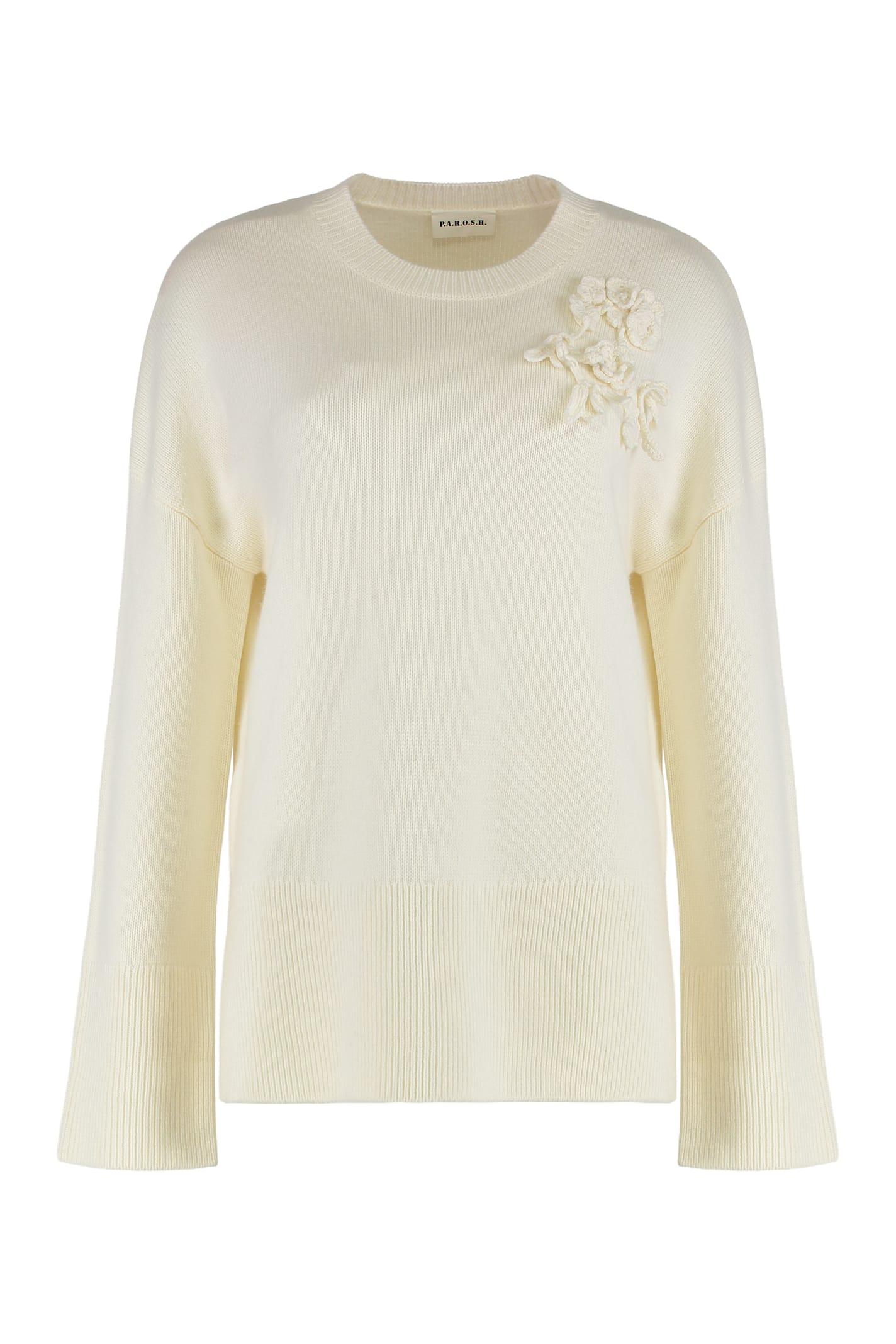 parosh sweater with a round neck in wool and cashmere