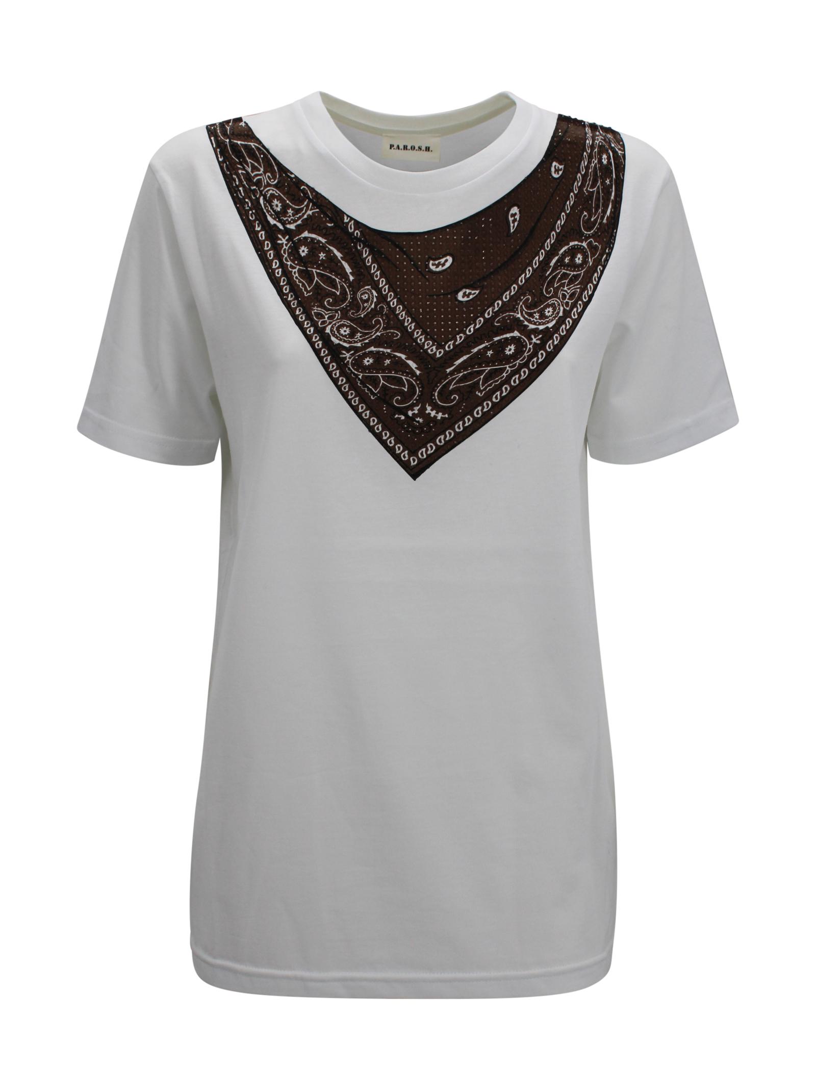 parosh t-shirts and polos dark brown cotton - women