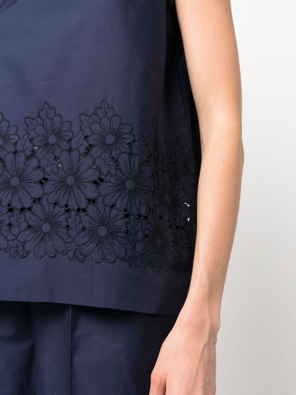parosh top blue cotton - women