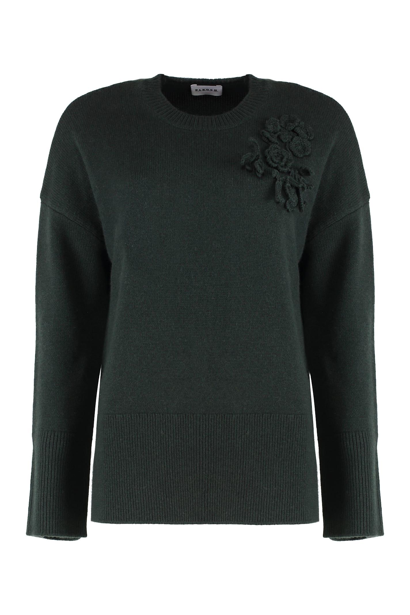 parosh wool-blend crew-neck sweater
