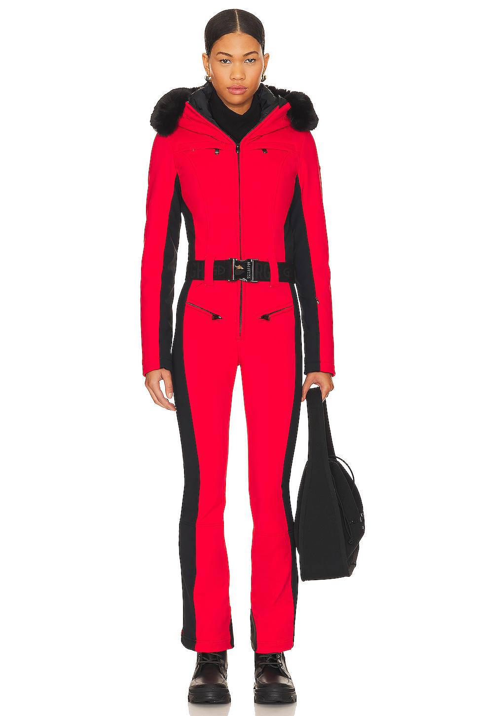 parry ski faux fur jumpsuit