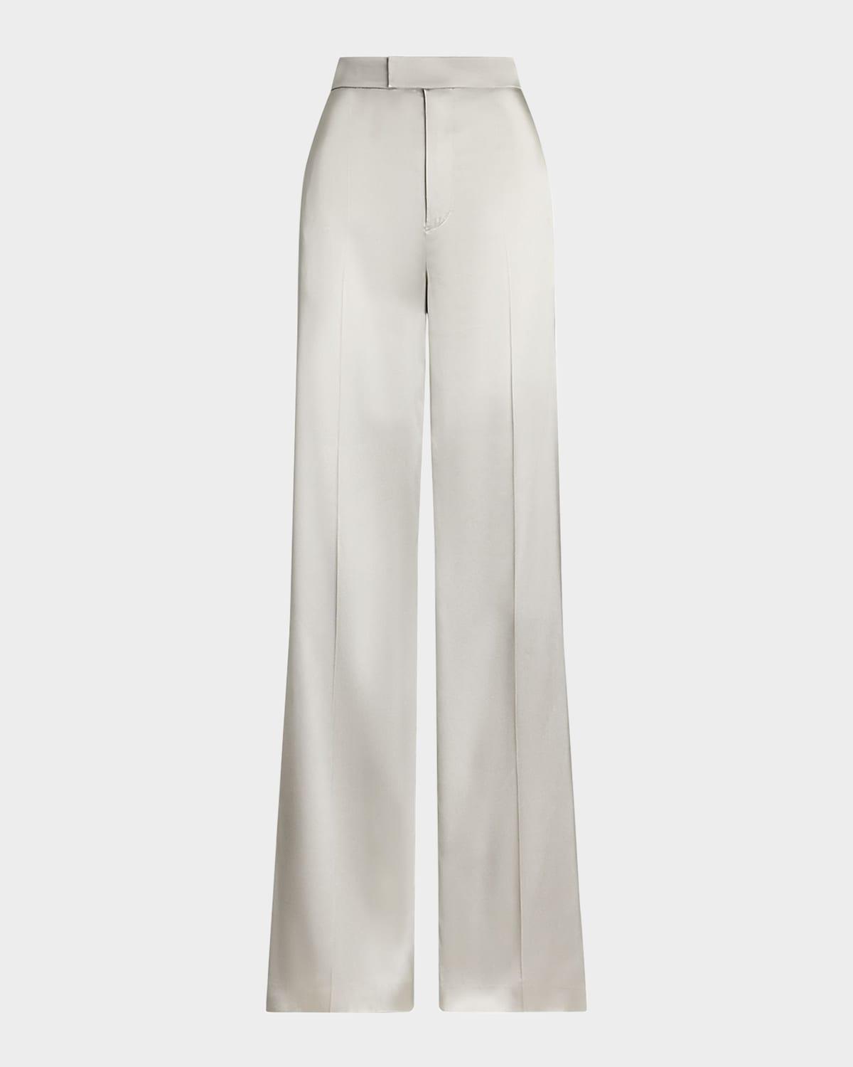 parson satin wide-leg pants