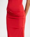 pasadena gathered plunging halter midi dress