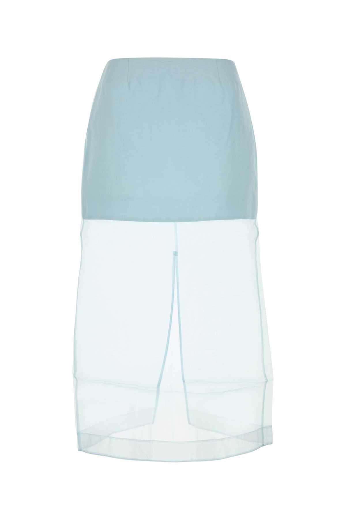 pastel light blue organza crush layered skirt