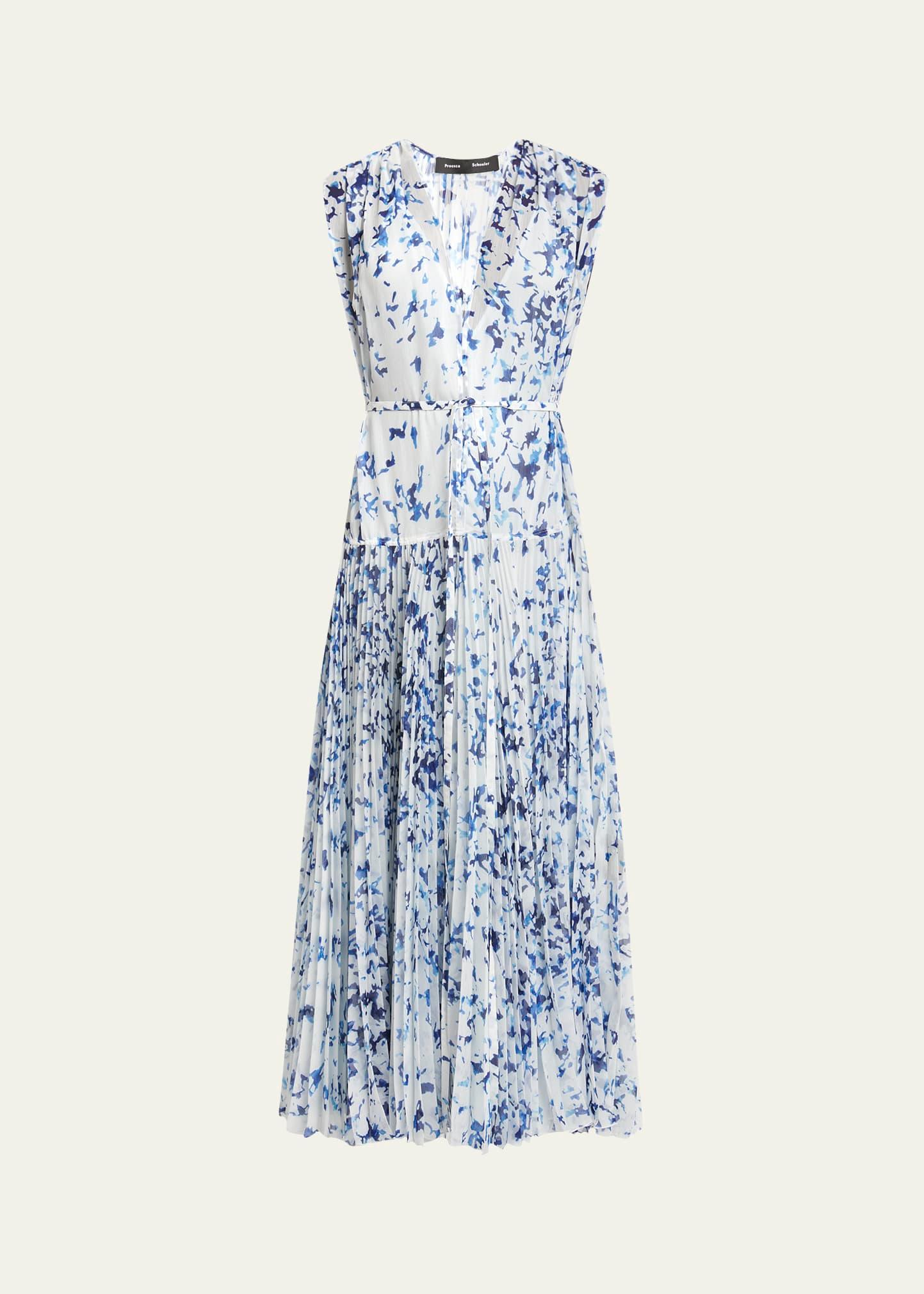 pat printed crinkle chiffon dress