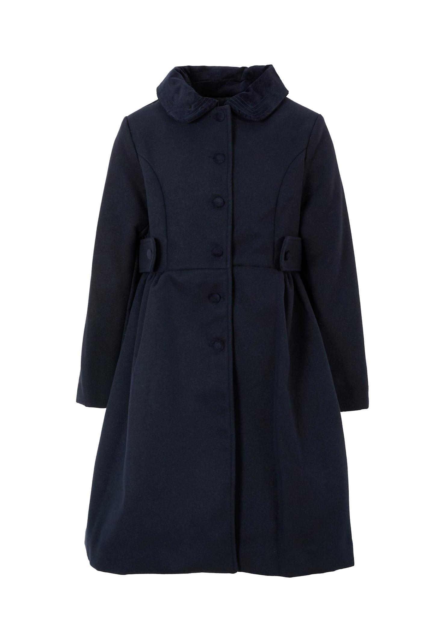 patachou blue coat for girl with belt