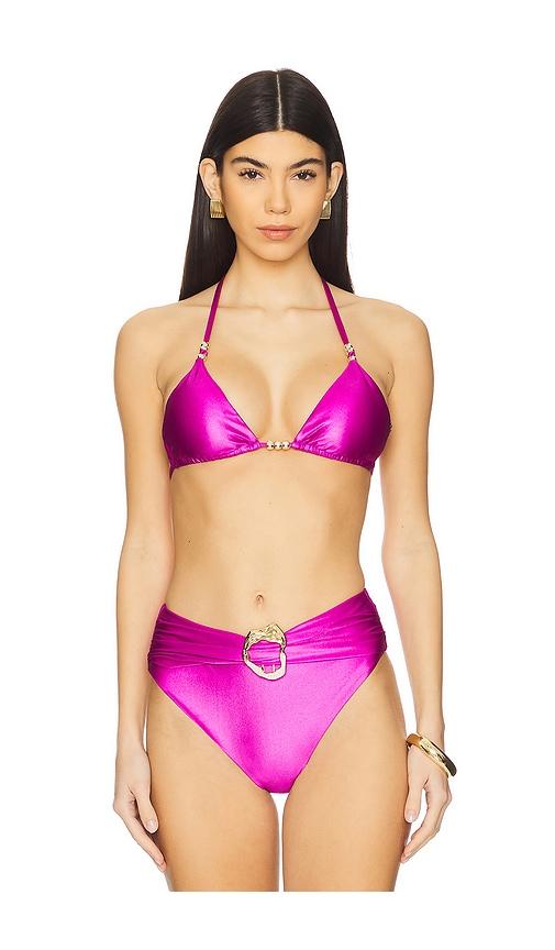 patbo groovy bikini top in purple.