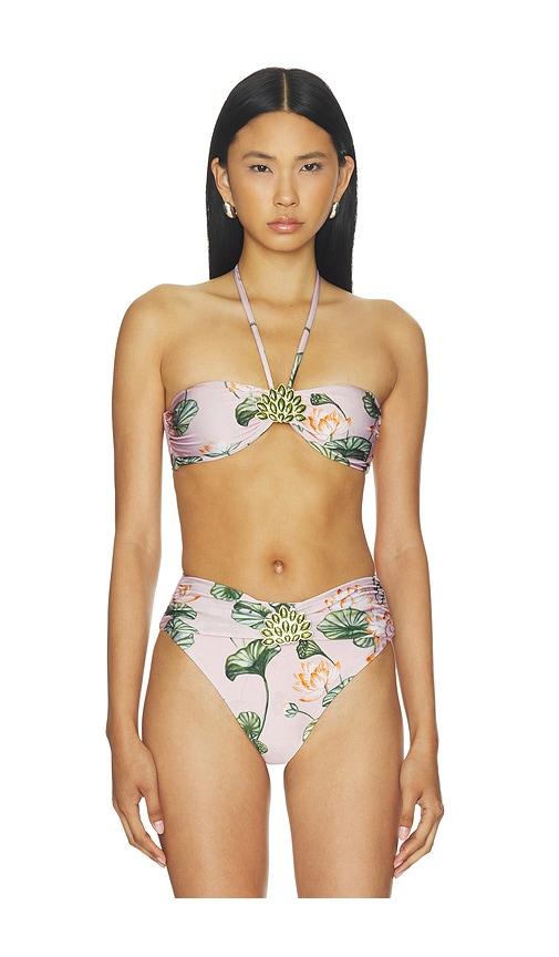 patbo lotus bikini top in pink.