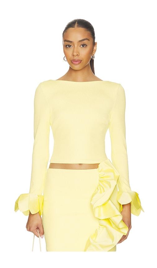 patbo taffeta tarsila top in yellow.