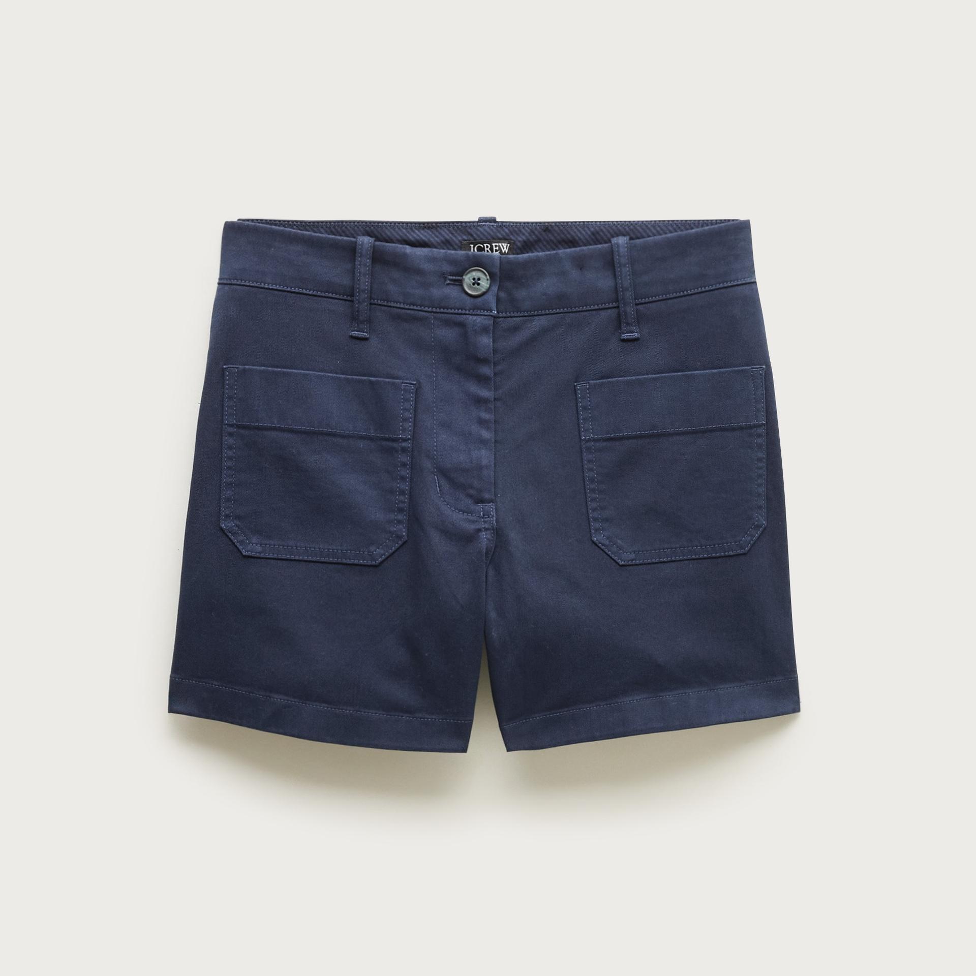 patch-pocket chino short in stripe