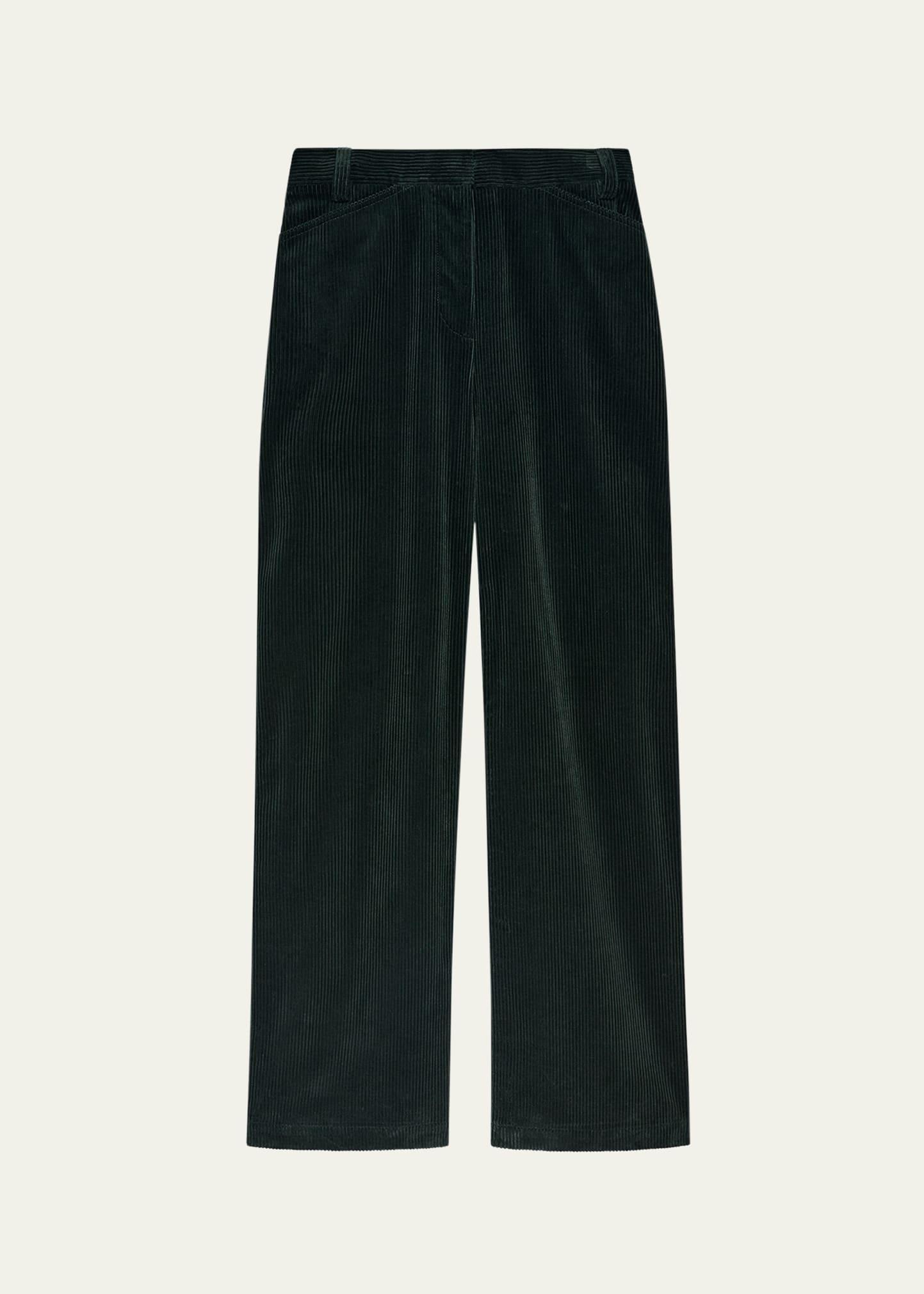 patch pocket corduroy wide leg pants