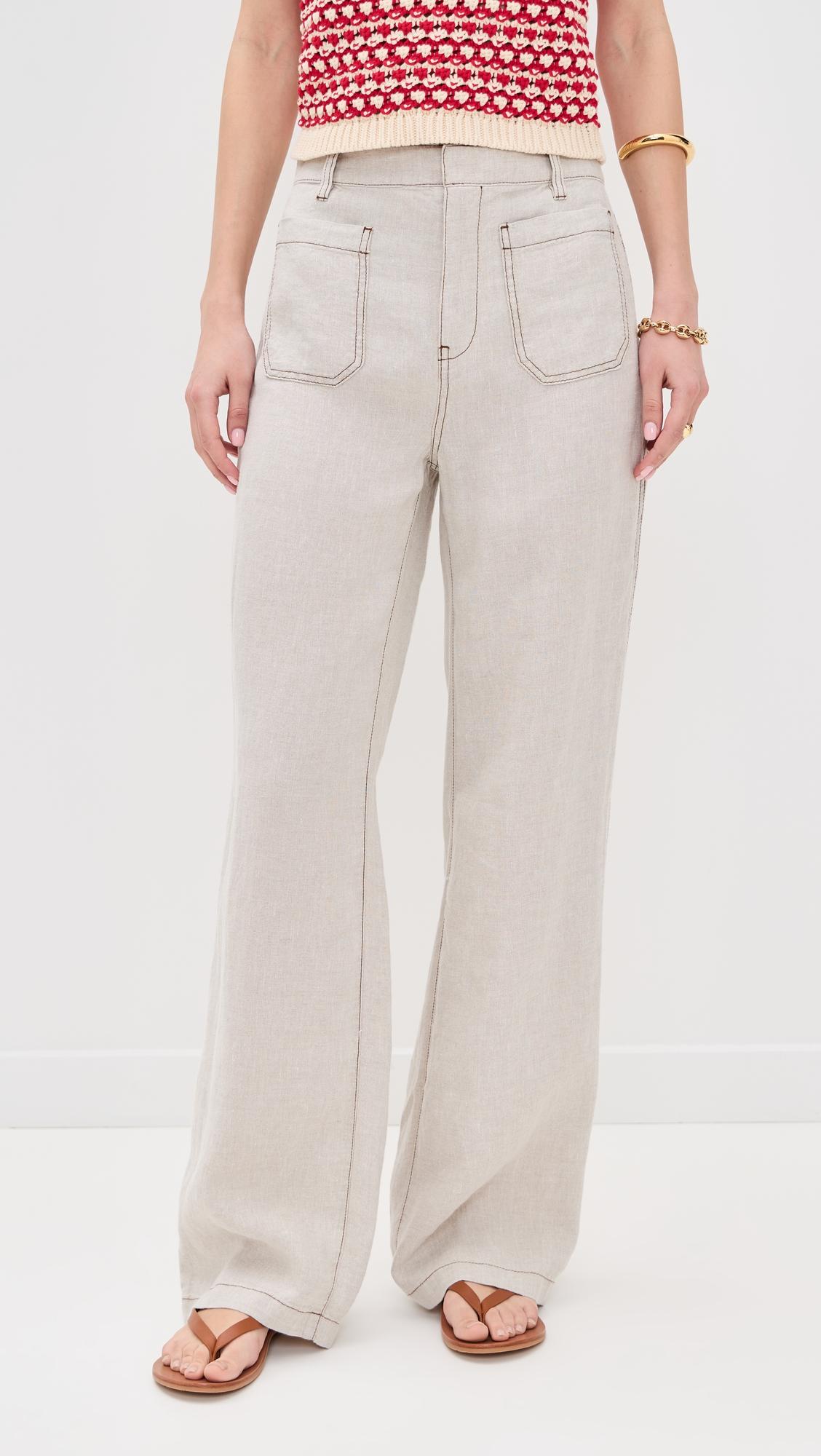 patch pocket flare pants