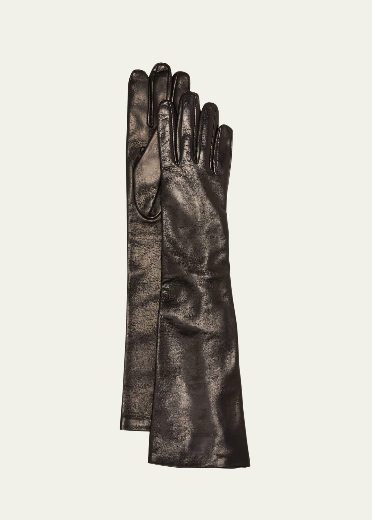 patent leather zip gloves