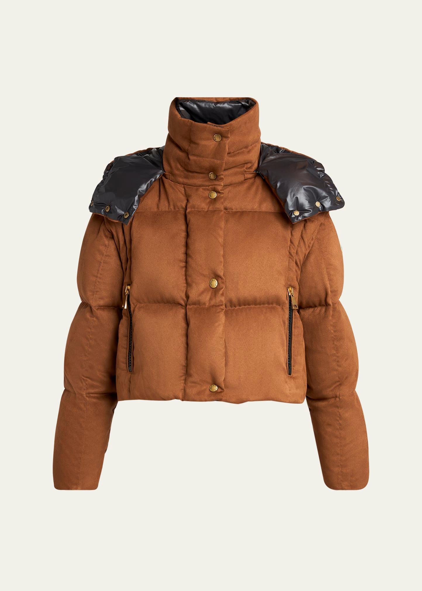 paterne convertible short down jacket with detachable hood