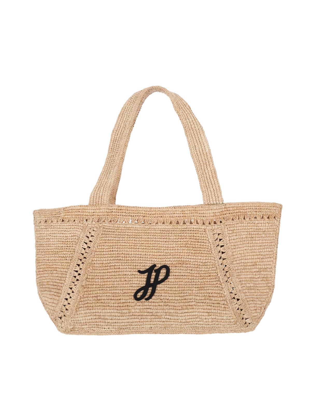 patou bags beige raphia - women
