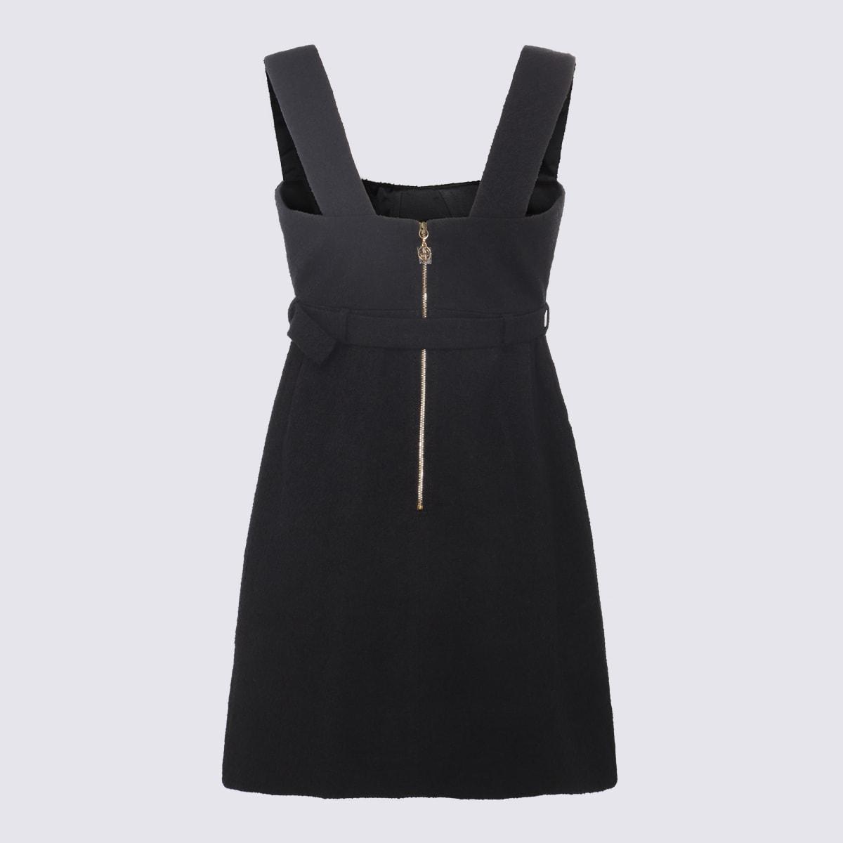 patou black cotton-viscose blend corsage dress
