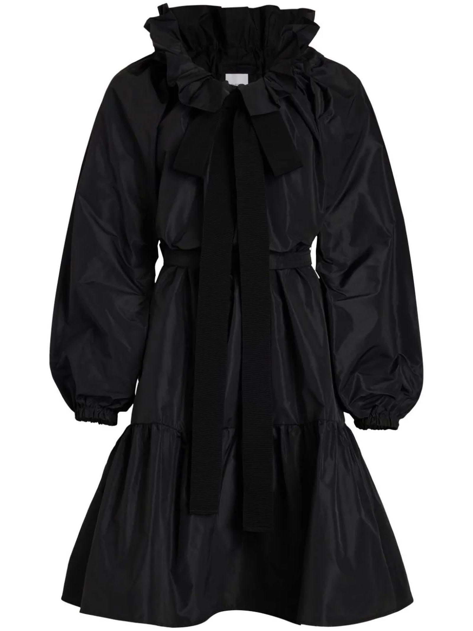 patou black iconic drawstring mini dress
