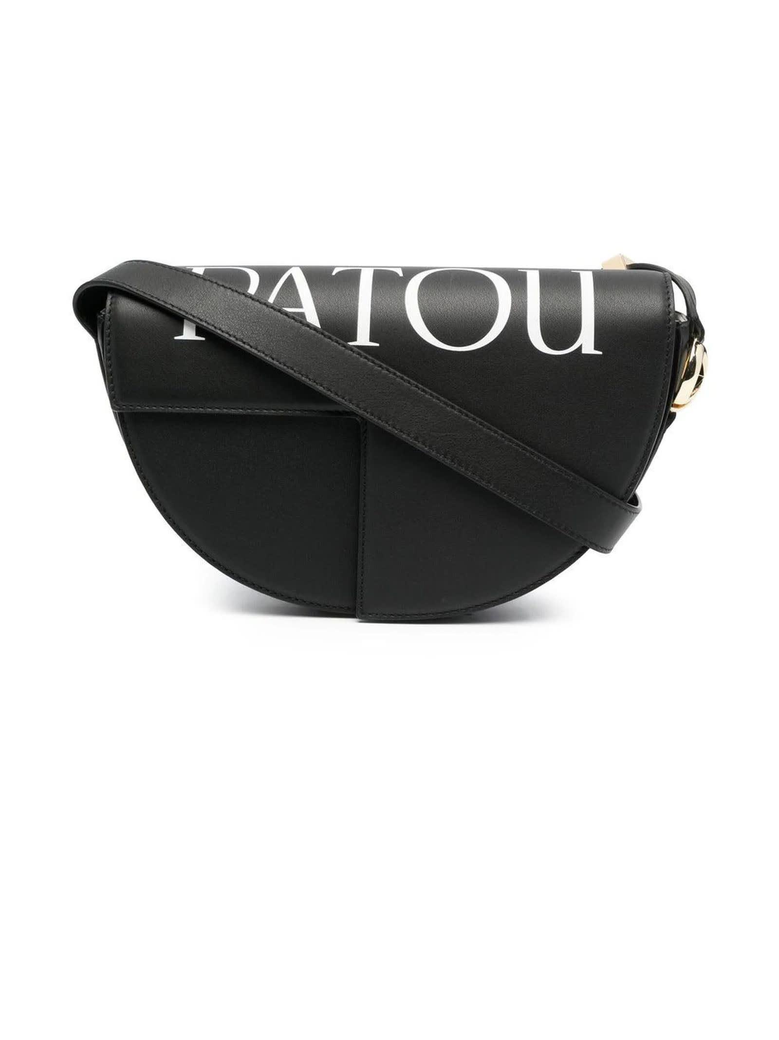 patou black leather handbag